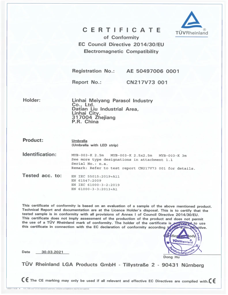 TUV CERTIFICATE